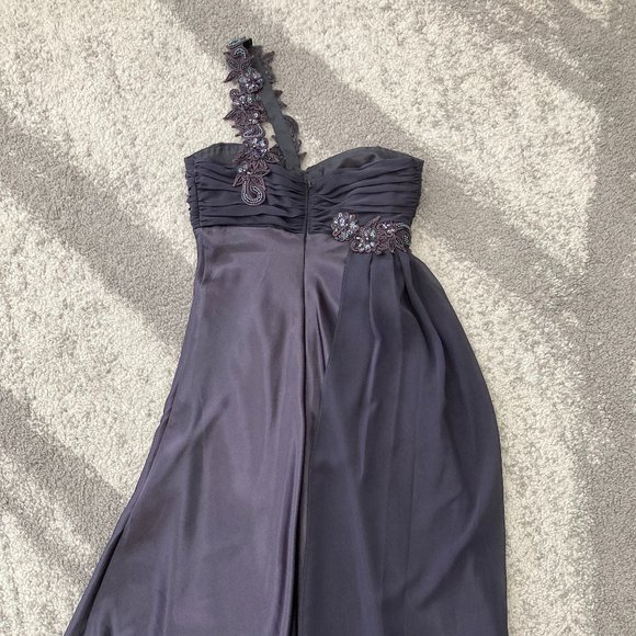 Purple-ish Grey Le Chateau Single Strap Dress - Picture 2 of 6
